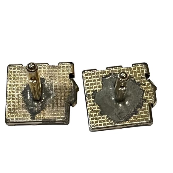 Vintage Medieval Knight Cufflinks With Castle Border Design - Picture 3 of 4